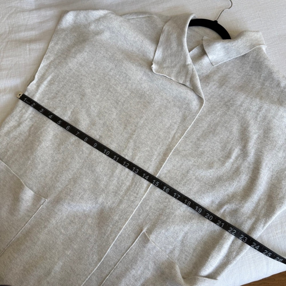 J.‎ Jill Heathered Oatmeal Open Front Longline Cardigan Vest Gray Small RN97641 - Picture 6 of 6